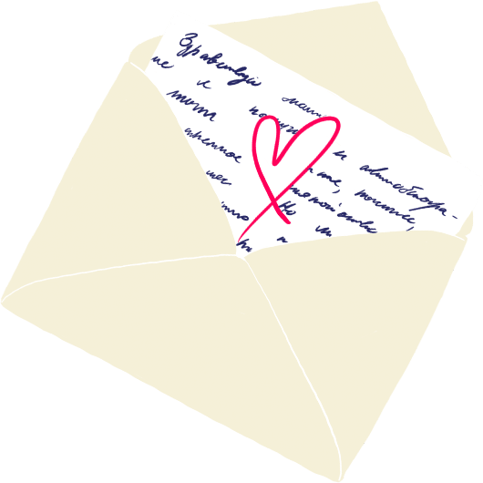 Ręcznie pisane litery z ręcznie rysowanymi ilustracjami wsuwają się w tło.