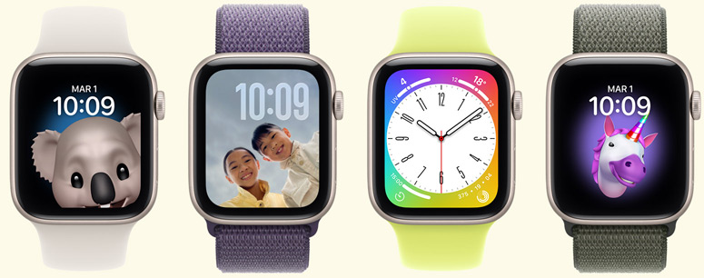 Cadrans ludiques et drôles, couleurs de boîtier et de bracelet coordonnées