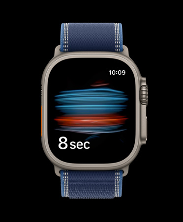 Apple Watch Ultra 3, boîtier en titane, finition naturelle, mesure du taux d’oxygène dans le sang dans l’app Santé