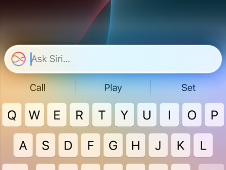 Nahaufnahme eines Cursors bei einer Anfrage an Siri.
