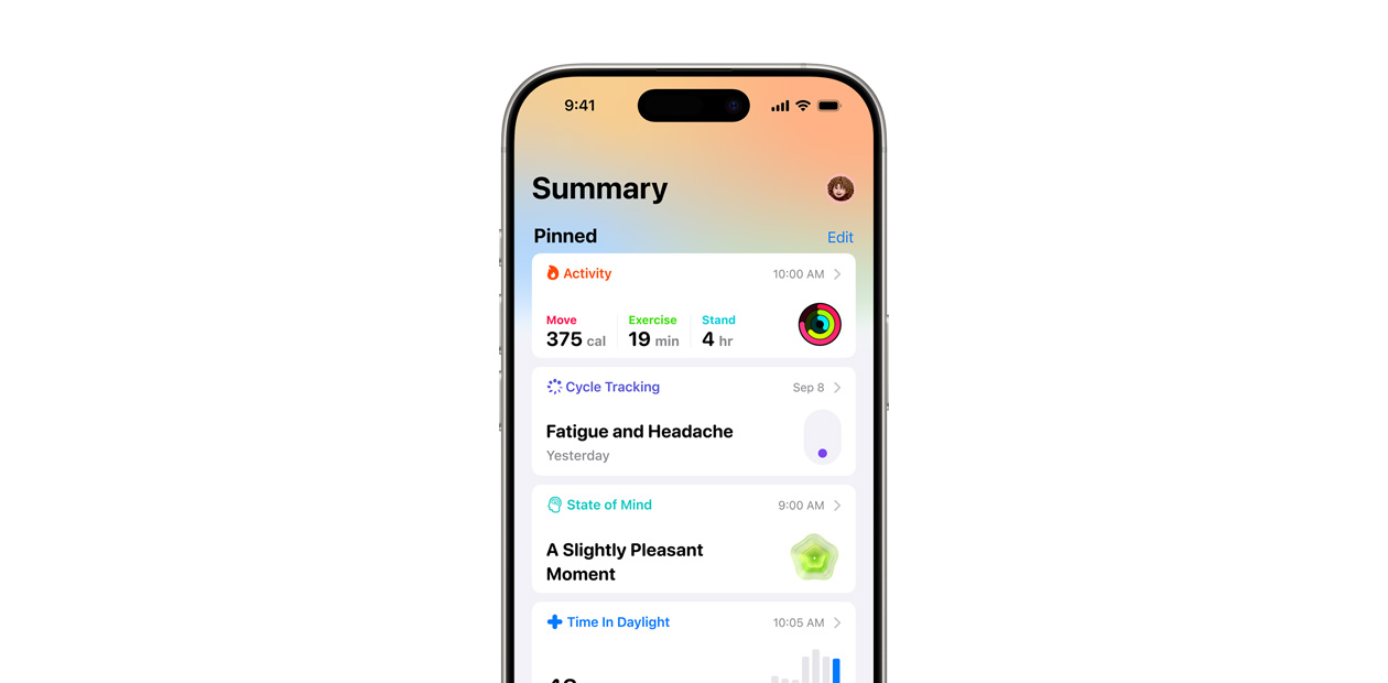 The Apple Health app on iPhone.